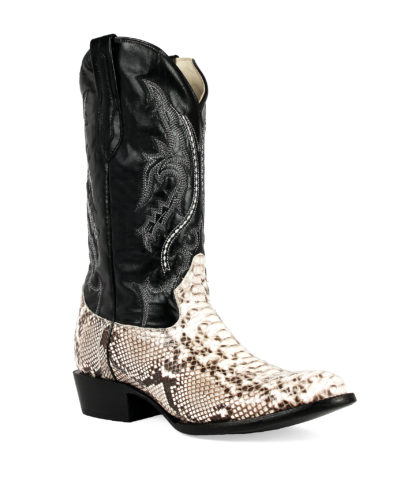 Men's Western Boot cowboy boots high noon black and white side view