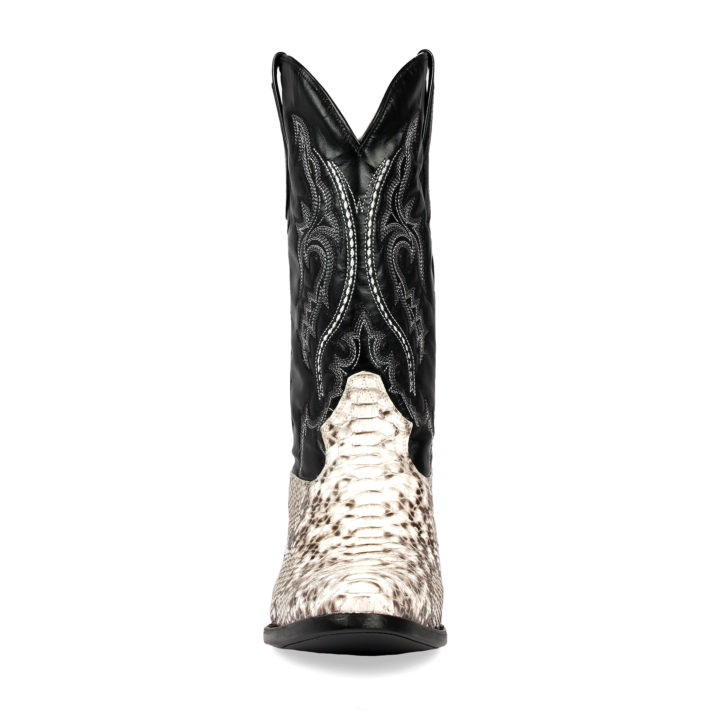 Men's Western Boot cowboy boots high noon black and white front view