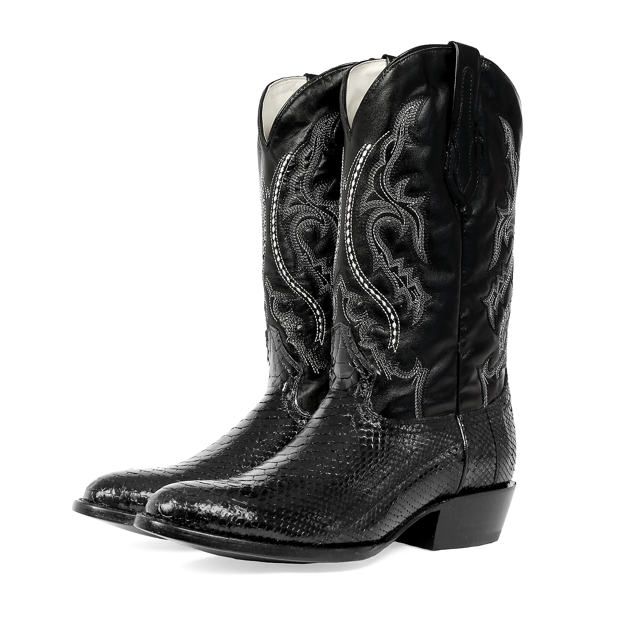 black snakeskin cowboy boots