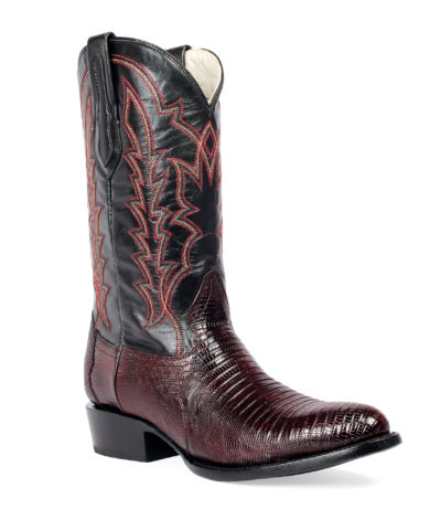 Men's Western Boot cowboy boots Clayton lizard leather sunset crimson side view