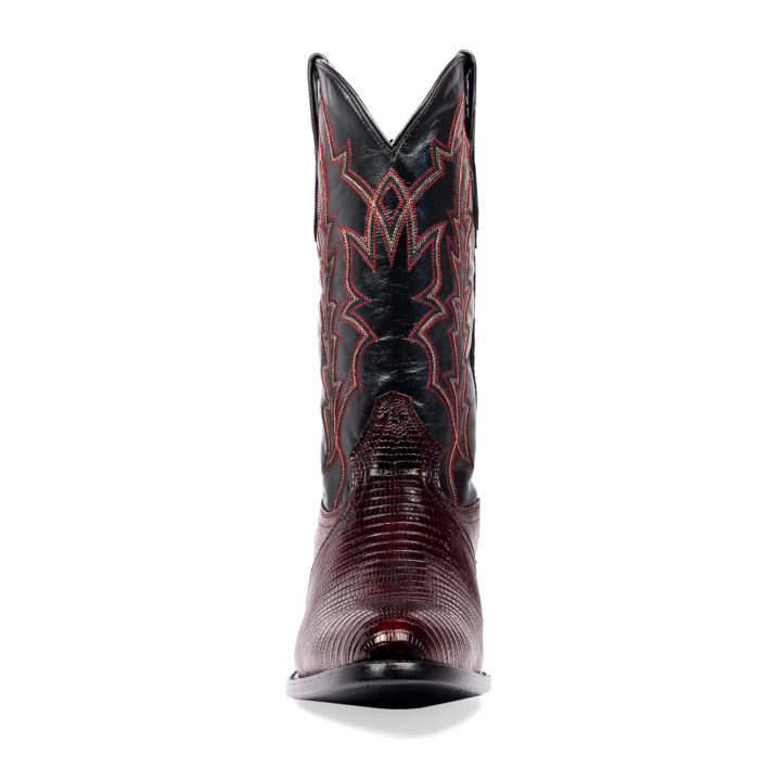 Men's Western Boot cowboy boots Clayton lizard leather sunset crimson front view