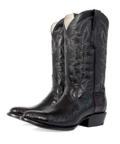 Men's Western Boot cowboy boots Clayton lizard leather pair of boots side view