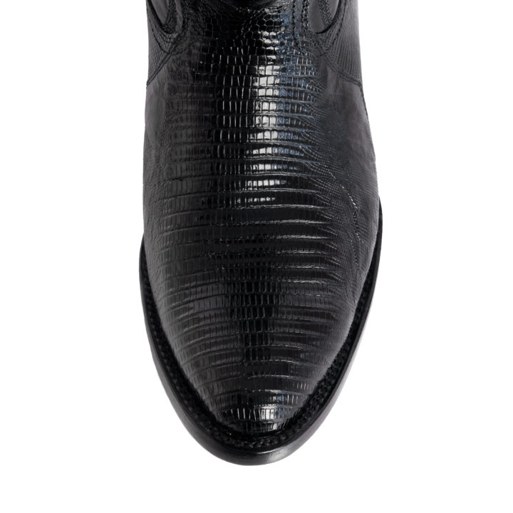 Men's Western Boot cowboy boots lizard leather black toe detail