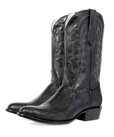 Men's Western Boot cowboy boots black ostrich pair of boots side view