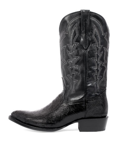 Men's Western Boot cowboy boots black ostrich leather side view