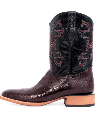 Men's Western Boot cowboy boots ostrich leather red detail side view