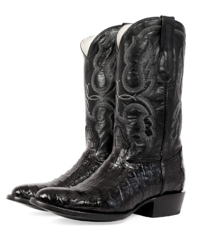 Men's Western Boot cowboy boots caiman pattern black midnight pair of boots