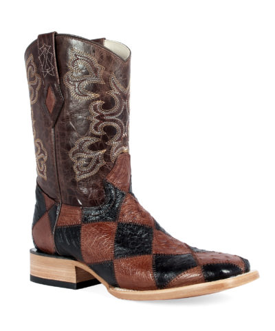 Men's Western Boot cowboy boots brown and black leather side view