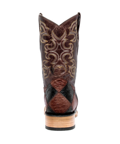 Men's Western Boot cowboy boots brown and black leather back view