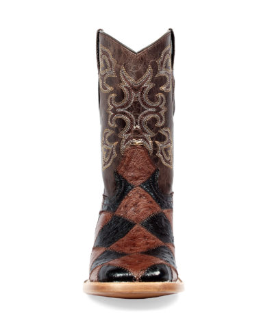 Men's Western Boot cowboy boots brown and black leather front view