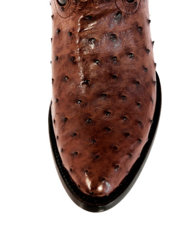 Men's Western Boot cowboy boots brown ostrich toe detail
