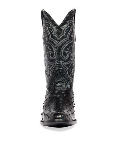 Men's Western Boot cowboy boots black ostrich front view