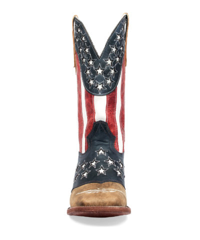 Men's Western Boot Cowboy Boot front red white and blue