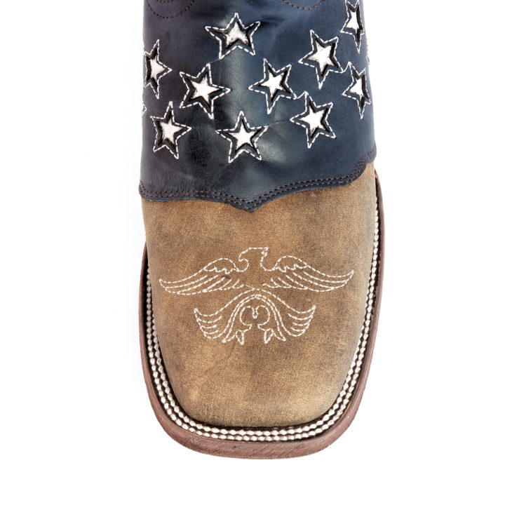 Men's Western Boot Cowboy Boot toe detail eagle and stars