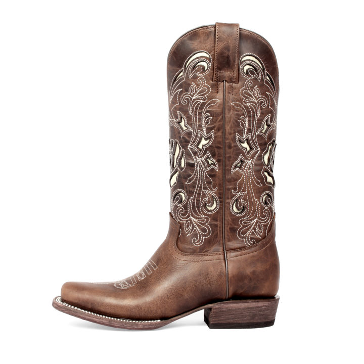 Women's Western Boot Cowgirl Boots side view with details