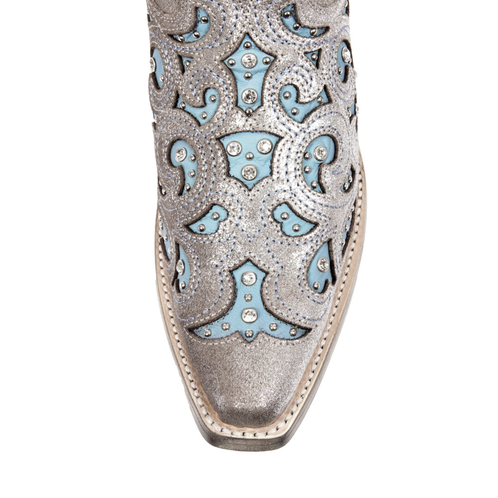 Toe view of Women's Western Boot Cowgirl Boots Desert Bellflower by JB Dillon