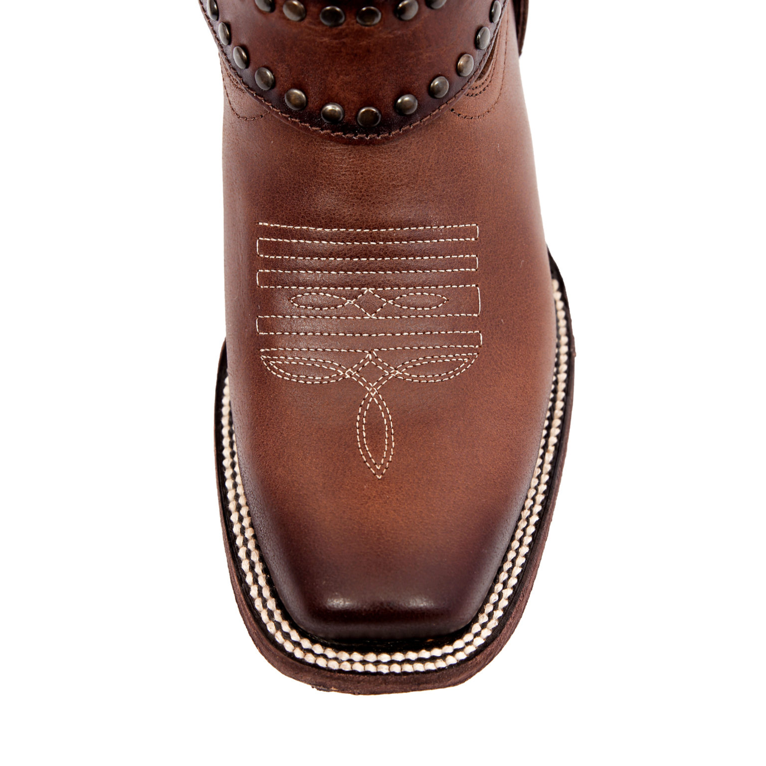 Bottes de cowboy western J B Dillon vintage en cuir marron brodé pour femmes, taille 8,5